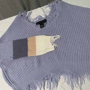 Polly & Esther cropped distressed sweater size M